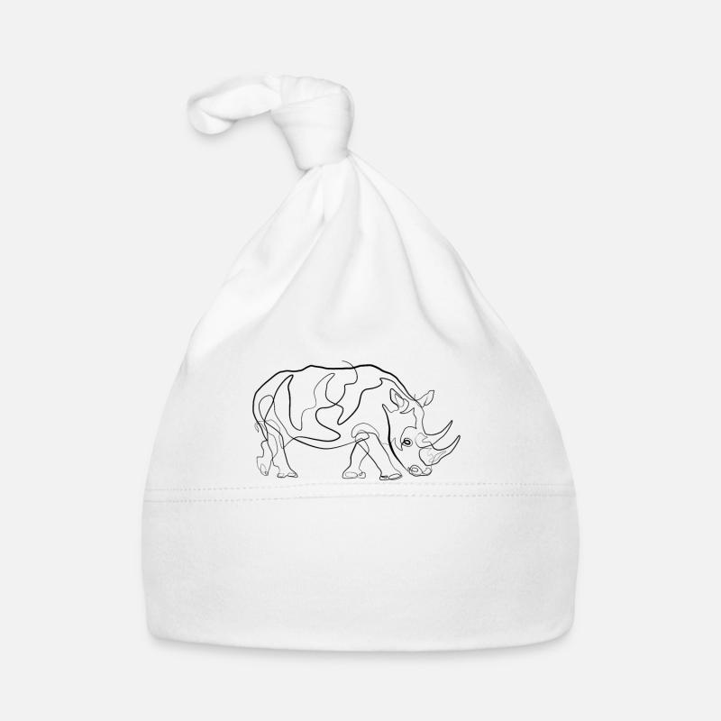 Nashorn - one line drawing Baby Bio-Mütze