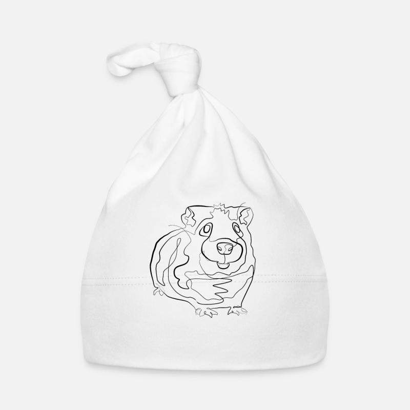 Meerschweinchen - one line drawing Baby Bio-Mütze