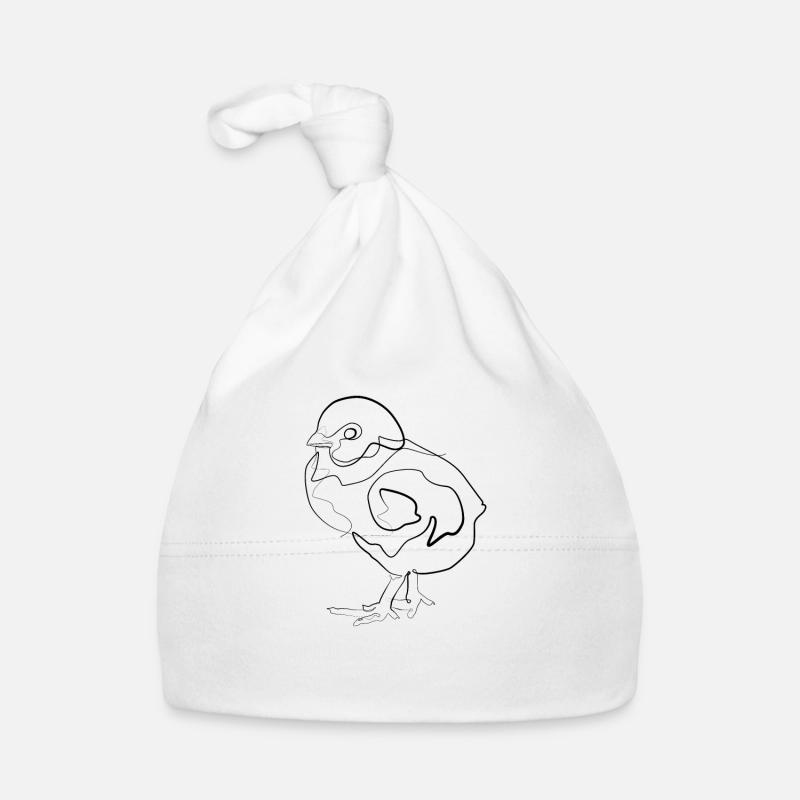 Poulet bébé poussin - one line drawing Bonnet bio Bébé