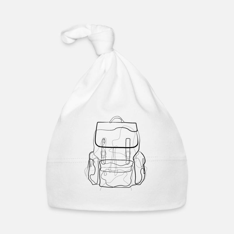 Backpack Backpacker Travel - one line drawing Organic Baby Cap