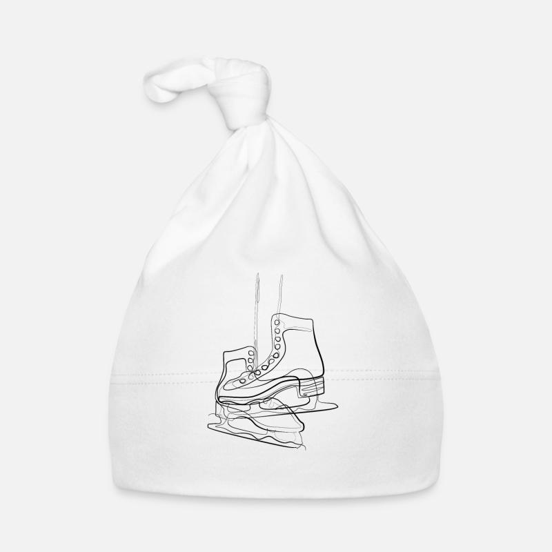 Ice skate - one line drawing Organic Baby Cap