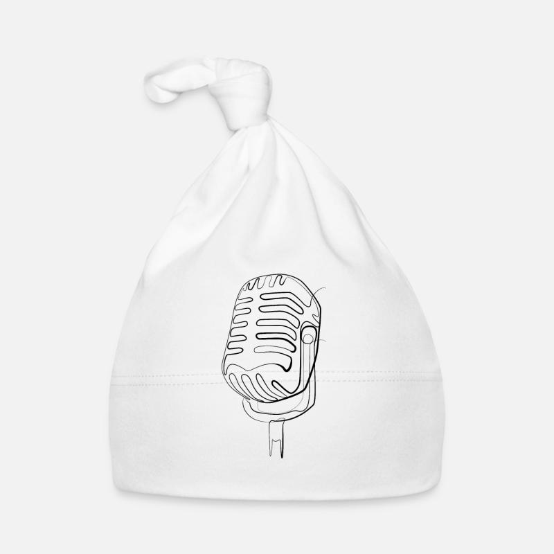 Sänger Mikrofon - one line drawing Baby Bio-Mütze