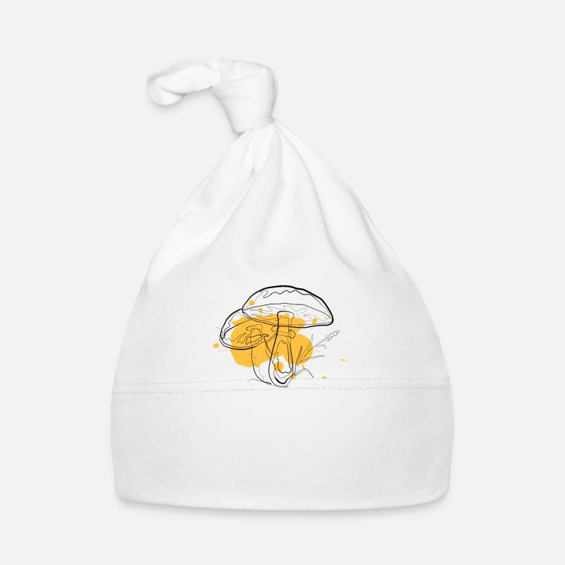 Mushroom | one line drawing Organic Baby Cap