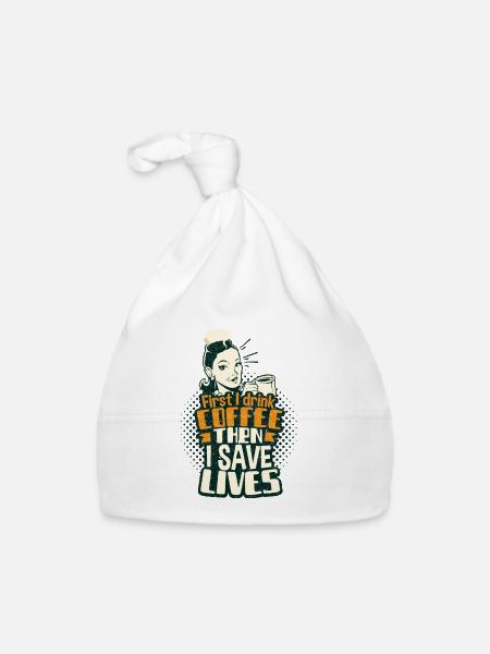 Nurse - Organic Baby Cap - white - Front