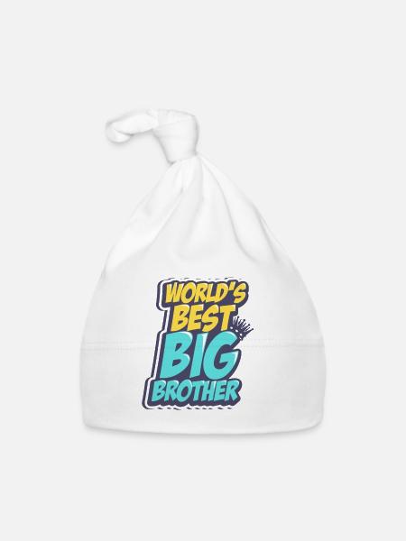 Bester Großer Bruder - Baby Bio-Mütze - Weiß - Vorne