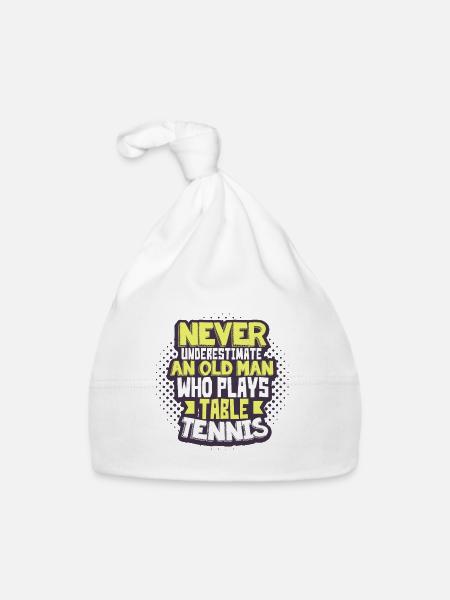 Grand-père de tennis de table - Bonnet bio Bébé - blanc - Devant