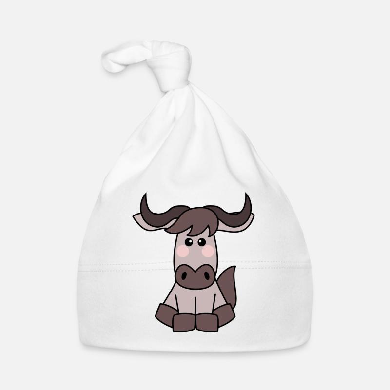 Kawaii wildebeest / wildebeest Organic Baby Cap