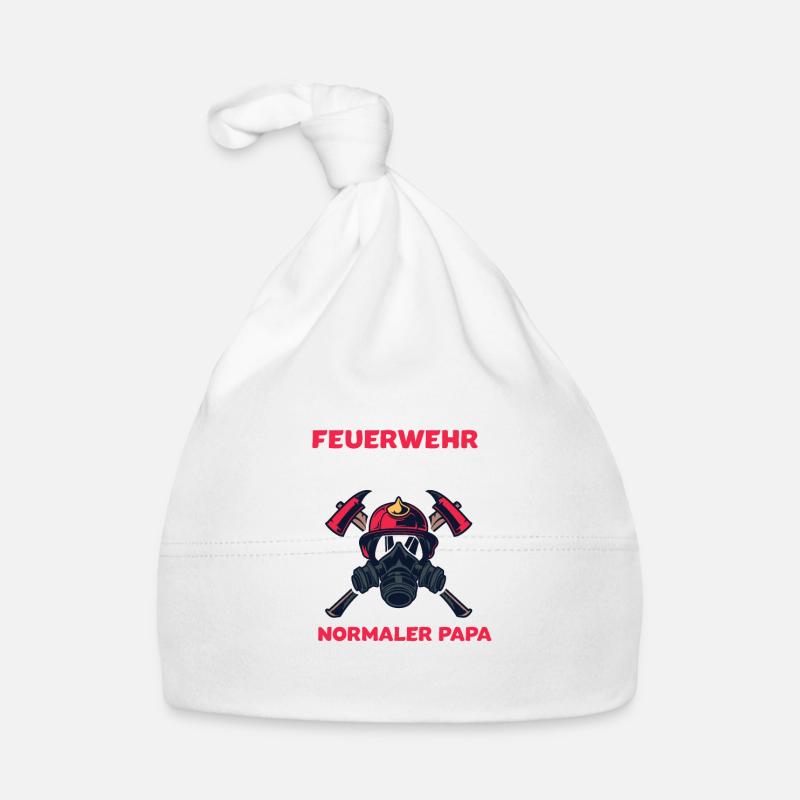 Ich bin ein Feuerwehr Papa wie ein normal nur cool - Baby Bio-Mütze - Weiß