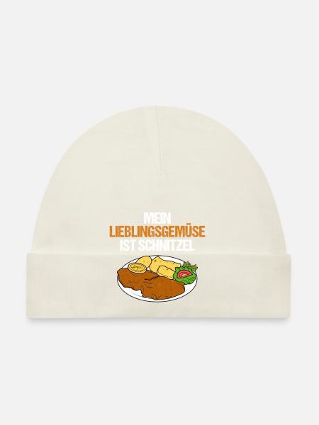 Mein Lieblingsgemüse Ist Schnitzel Fleischer - Baby Bio-Mütze - Weiß - Vorne