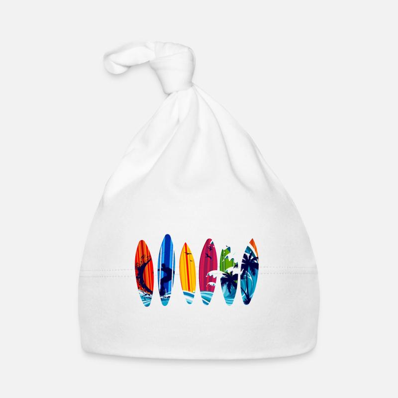 Planche de surf surf - Bonnet bio Bébé - blanc