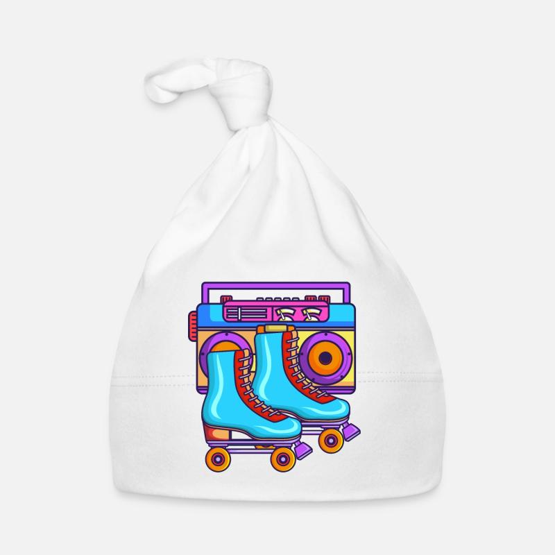 80s roller skates vintage roller skating Organic Baby Cap