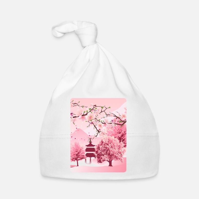 Art japonais de fleur de cerisier japonais Bonnet bio Bébé