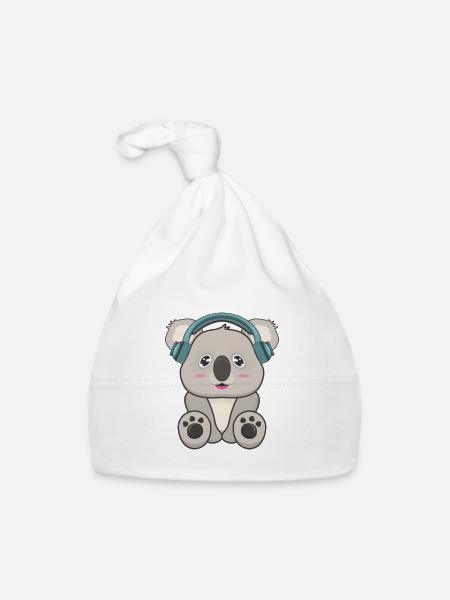 Koala music - Organic Baby Cap - white - Front