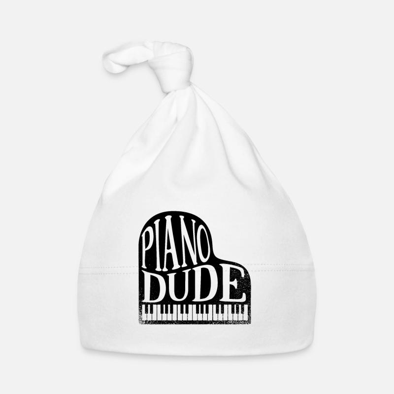 Piano mec de piano - Bonnet bio Bébé - blanc