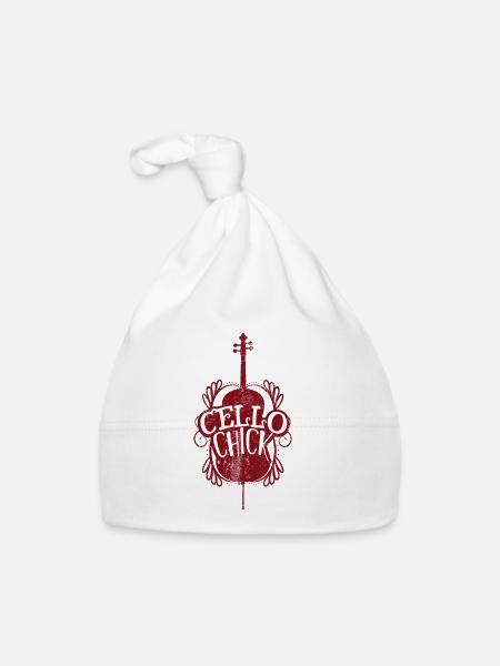 violoncelle - Bonnet bio Bébé - blanc - Devant