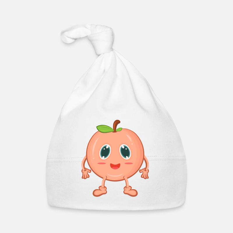Peach comic - Organic Baby Cap - white