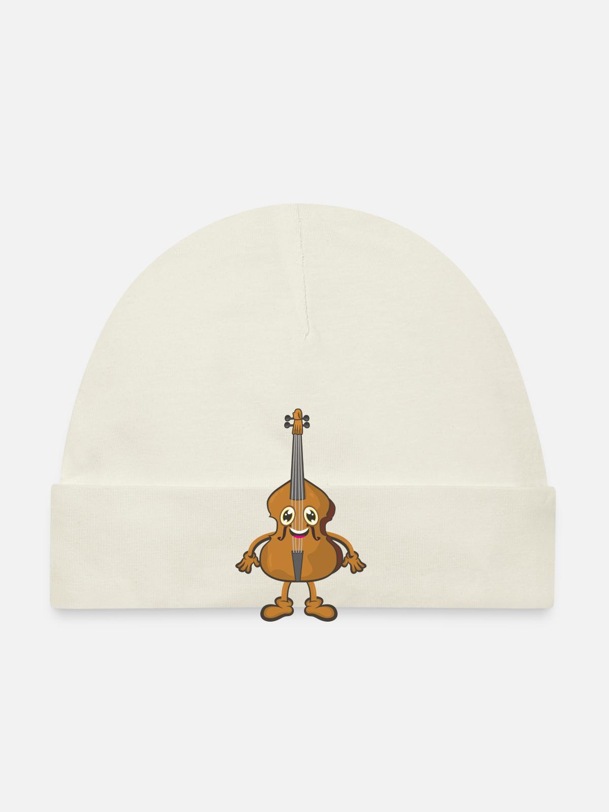violoncelle - Bonnet bio Bébé - blanc - Devant