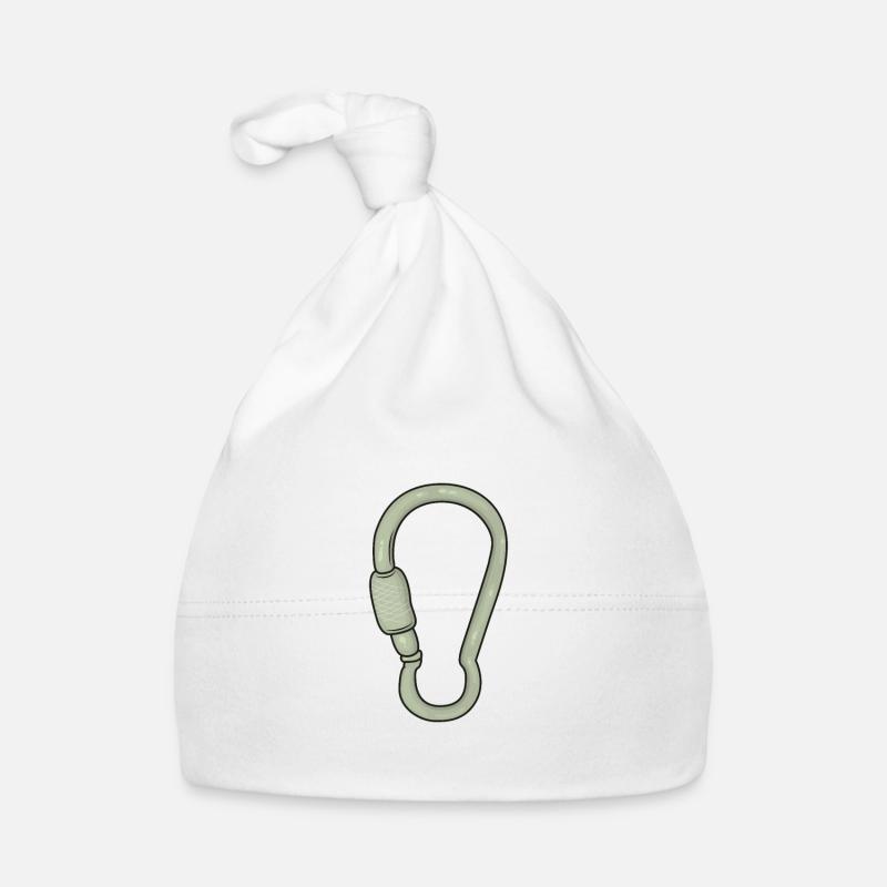 Grimpeur d'escalade mousqueton - Bonnet bio Bébé - blanc