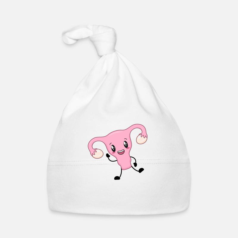 Utérus utérus féminisme féministe - Bonnet bio Bébé - blanc