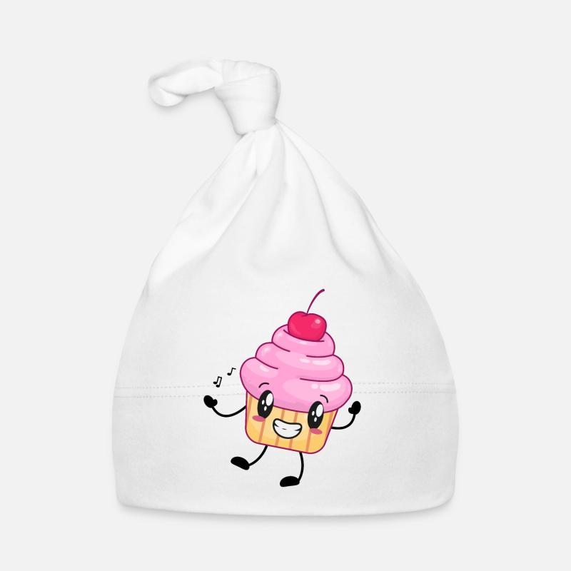 Cupcake muffin cartoon music character Organic Baby Cap
