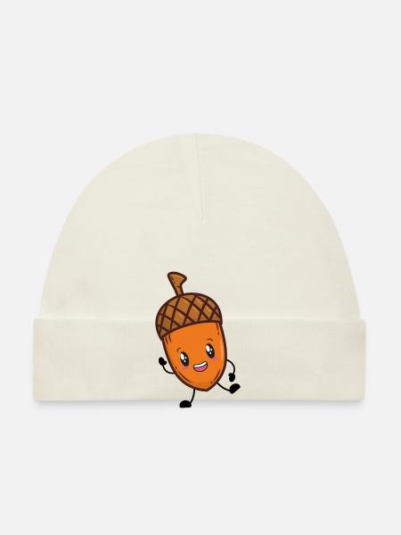 Acorn Oak Autumn - Organic Baby Cap - white - Front