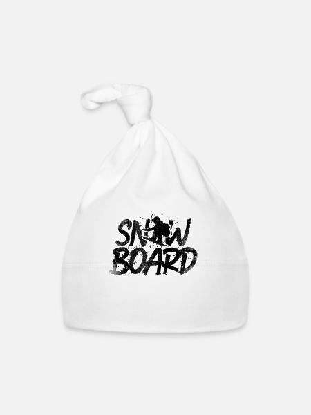 Snowboard - Bonnet bio Bébé - blanc - Devant