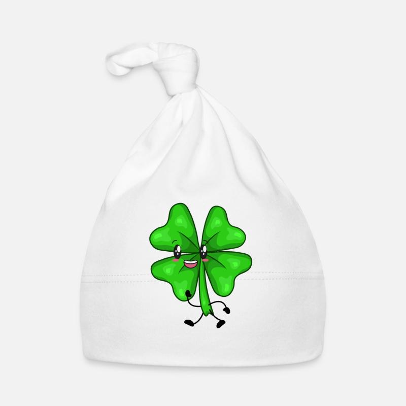 Glücksbringer Klee Kleeblatt Baby Bio-Mütze