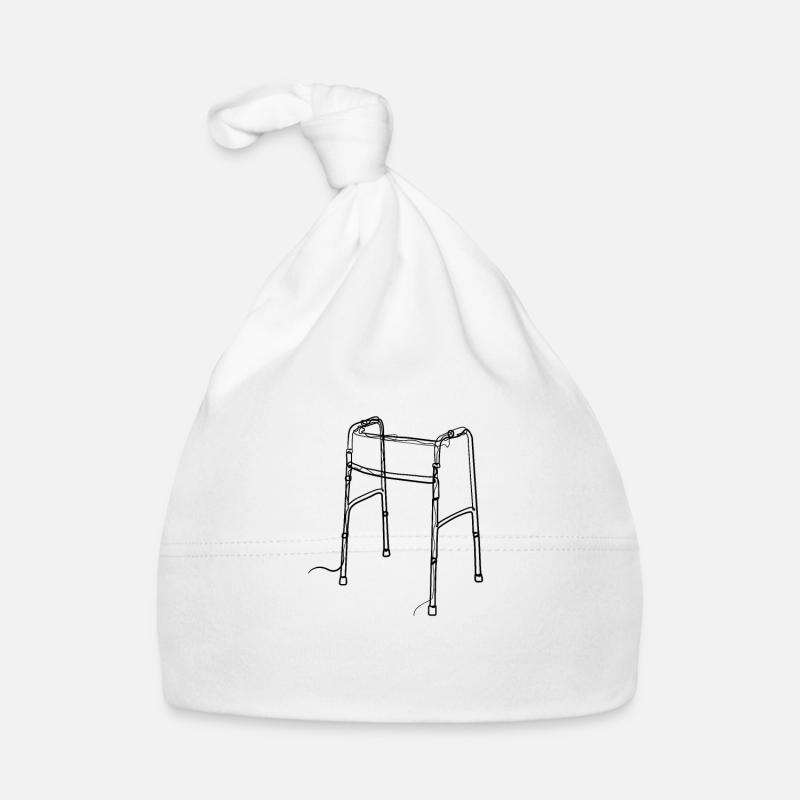Gehhilfe Rentner - one line drawing Baby Bio-Mütze