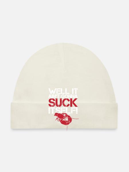 Eh bien, il ne se sucera pas lui-même - Crawfish - Bonnet bio Bébé - blanc - Devant