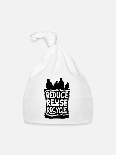 Plastic Recycling - Organic Baby Cap - white - Front
