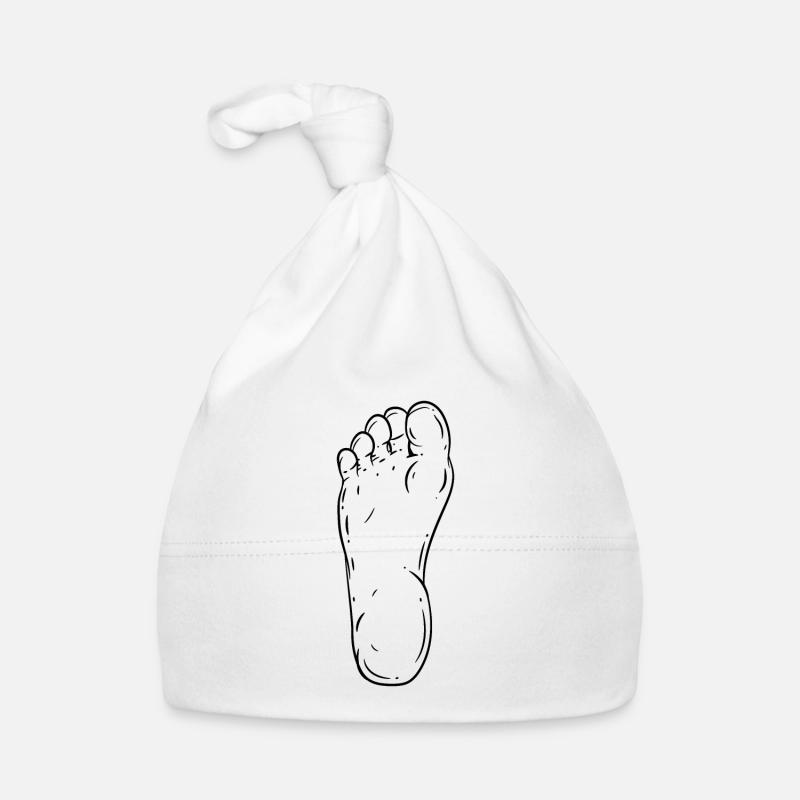 Fuß - Baby Bio-Mütze - Weiß
