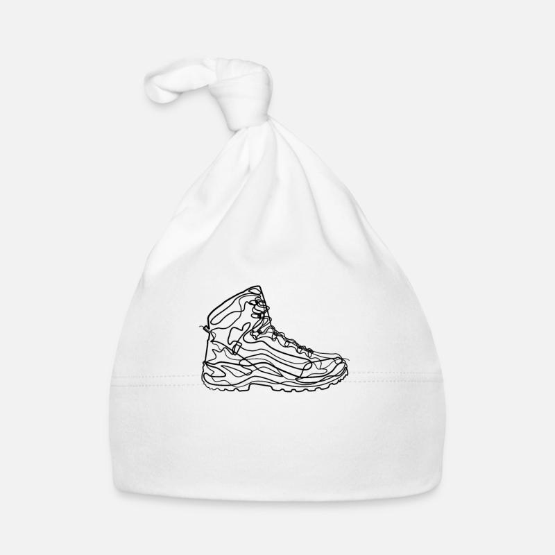 Wandern Wanderschuh - one line drawing Baby Bio-Mütze
