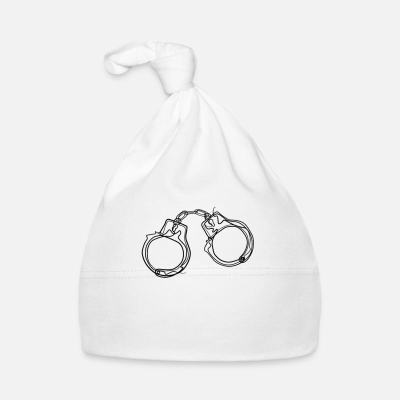 Handcuffs - one line drawing Organic Baby Cap