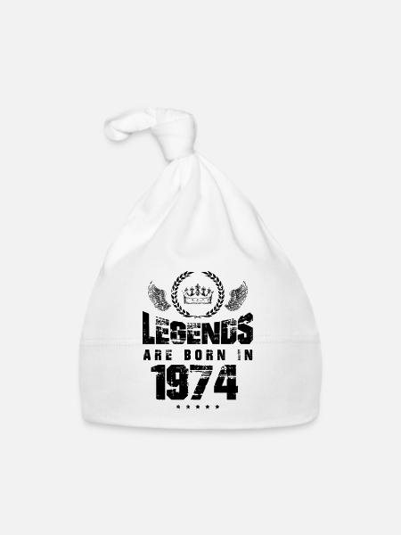 1974 legends born in - Baby Bio-Mütze - Weiß - Vorne