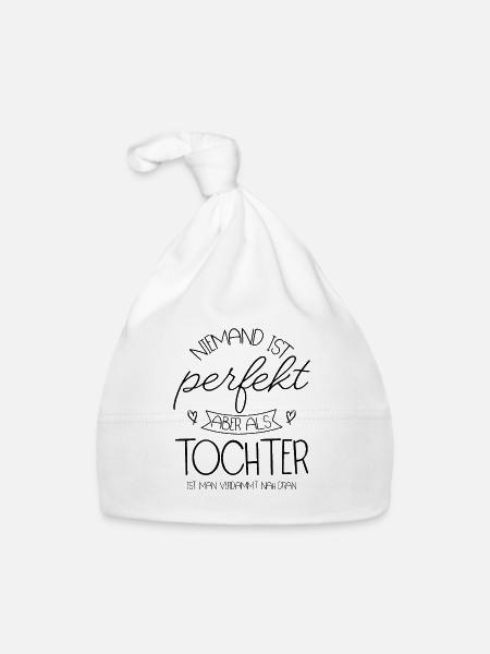 Tochter - Baby Bio-Mütze - Weiß - Vorne