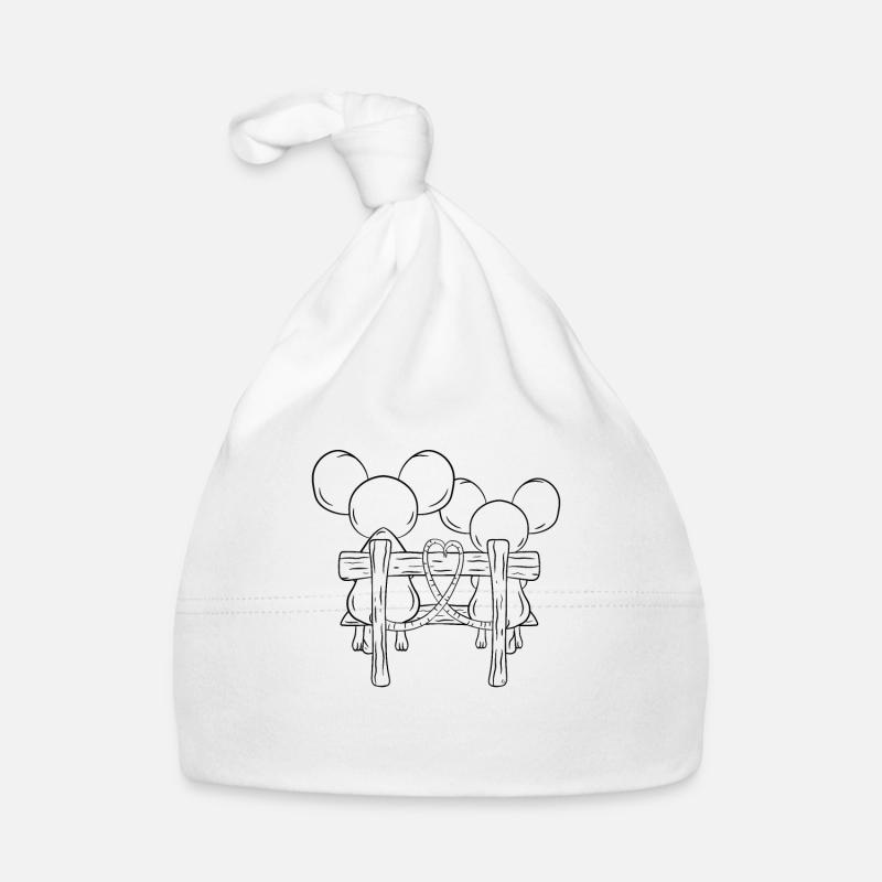 Mouse Couple Love Organic Baby Cap