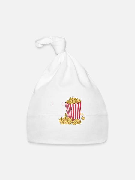 Popcorn ist immer die Antwort Finger Food Snack - Baby Bio-Mütze - Weiß - Vorne