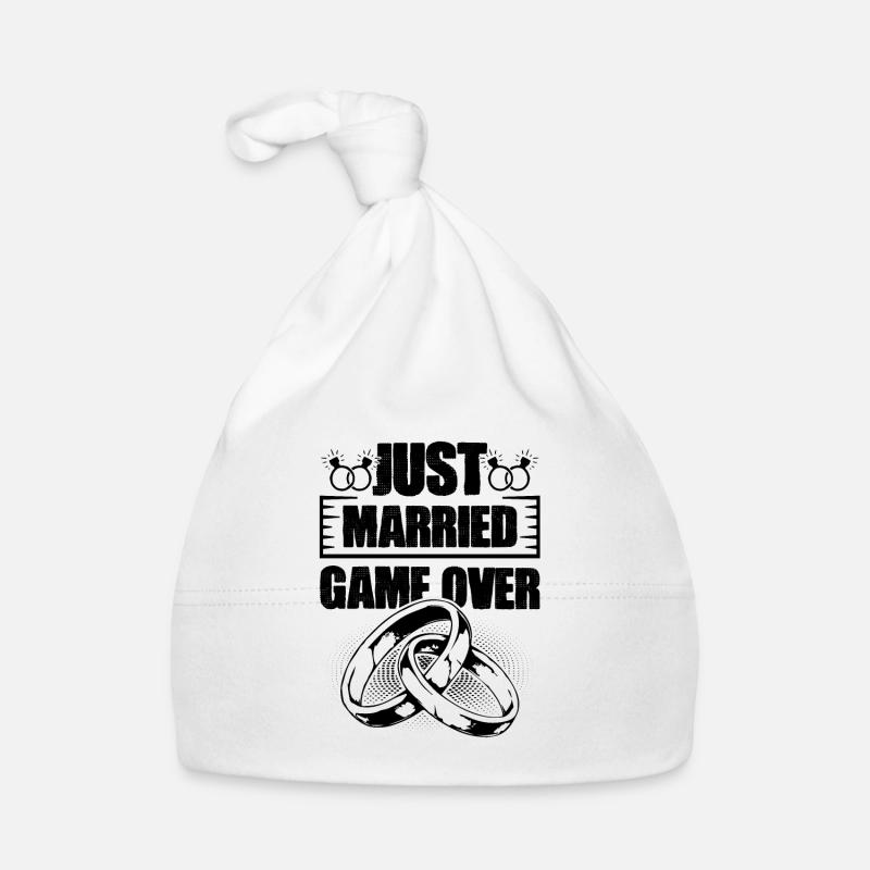 Just Married Game over (Juste marié) Bonnet bio Bébé