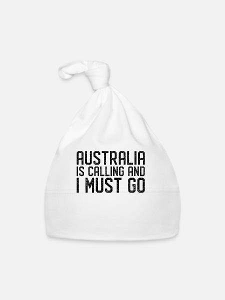 Australien is calling i must go - Baby Bio-Mütze - Weiß - Vorne