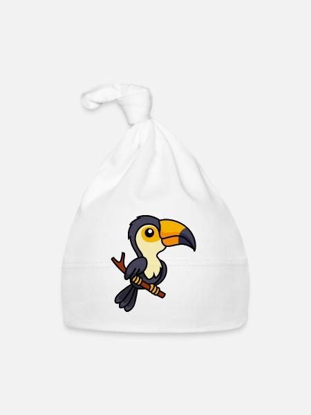 Tukan Comic Animal - Organic Baby Cap - white - Front