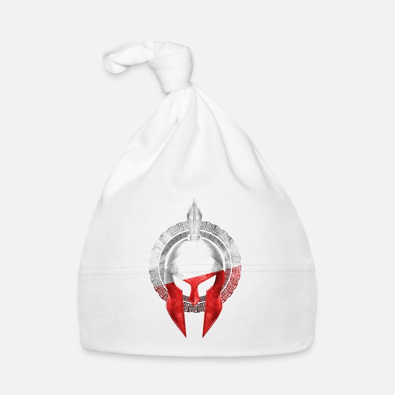 Casque Spartan Pologne Drapeau Polska Bonnet bio Bébé