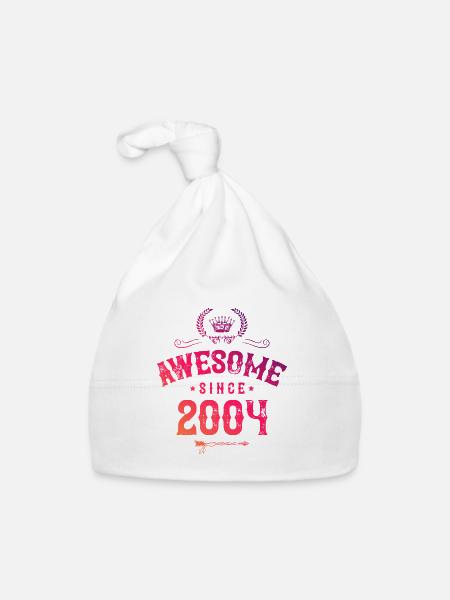 2004 awesome since - Baby Bio-Mütze - Weiß - Vorne