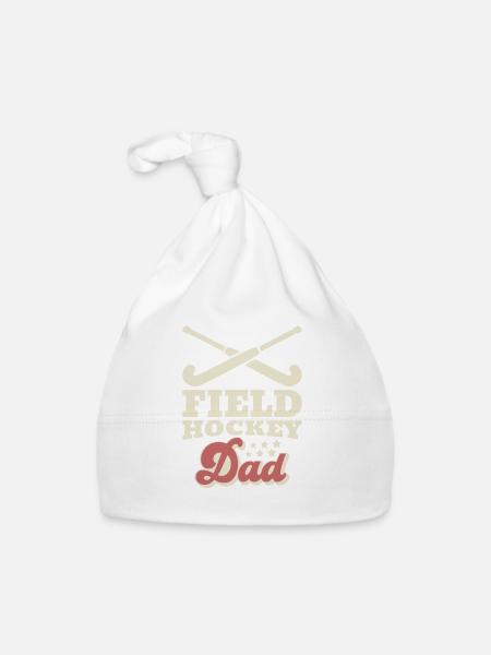 Retro Hockey - Feldhockey Papa - Baby Bio-Mütze - Weiß - Vorne