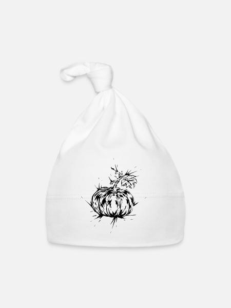 Pumpkin Autumn - Organic Baby Cap - white - Front