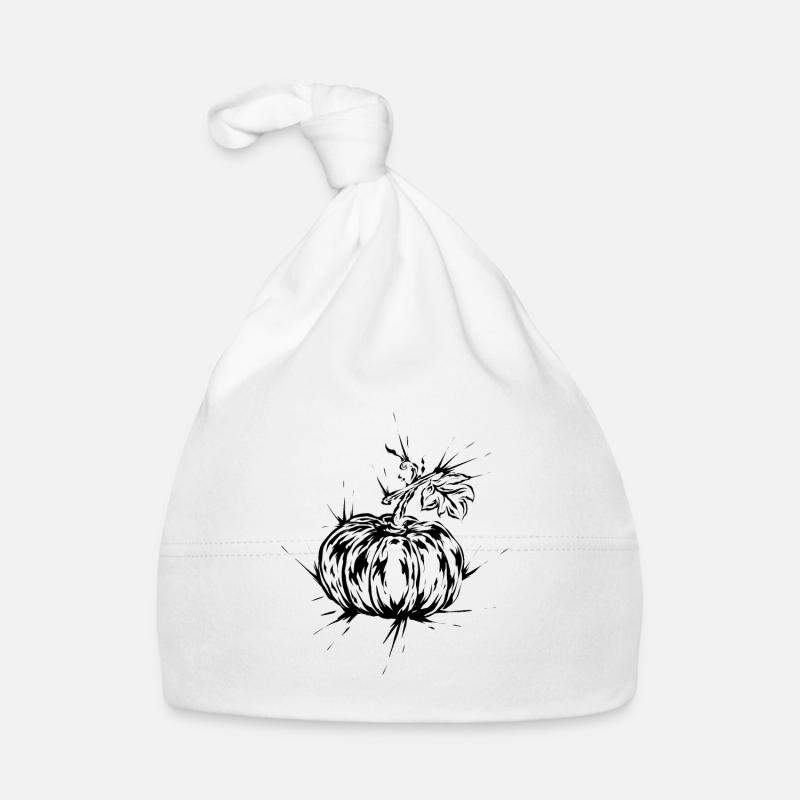 Pumpkin Autumn - Organic Baby Cap - white