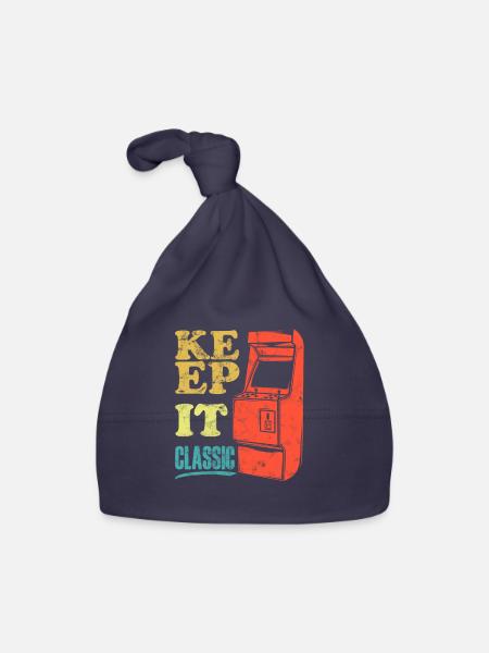 Keep It Classic - Retro 90er Arcade-Spiele - Baby Bio-Mütze - Navy - Vorne