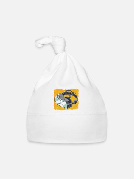 Retro Zocker Sprüche Gaming Geschenk - Baby Bio-Mütze - Weiß - Vorne