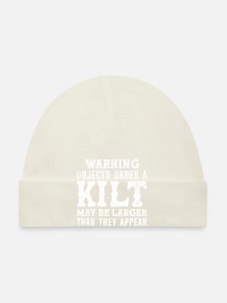 Drôle de jupe écossaise Kilt disant pour les hommes Kilt - Bonnet bio Bébé - blanc - Devant
