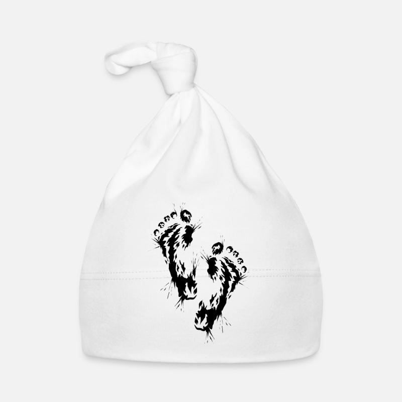 Fußabdruck Barfuß Baby Bio-Mütze