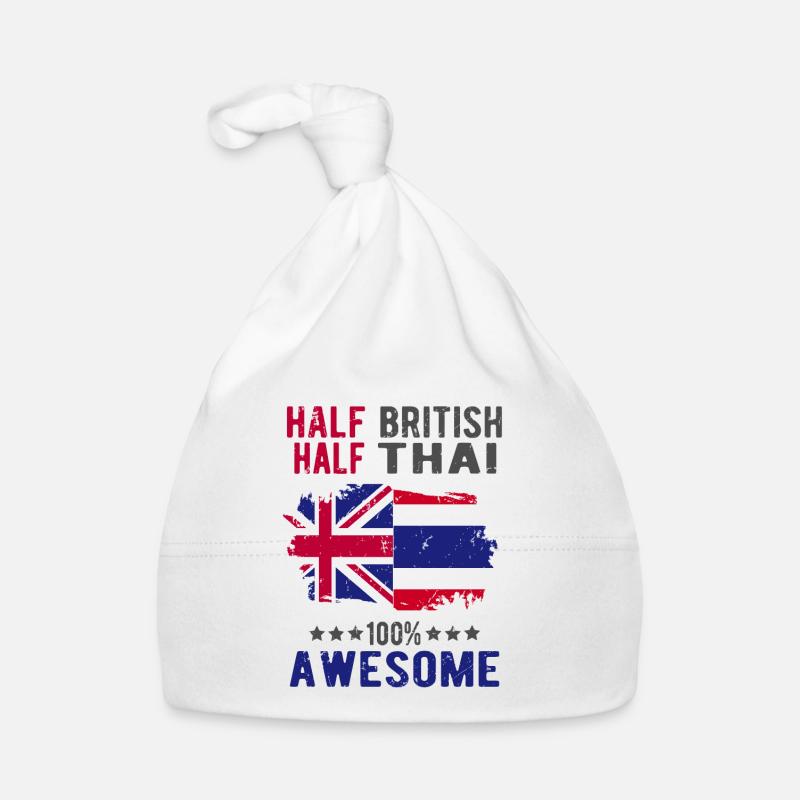 Half British Half Thai - Organic Baby Cap - white